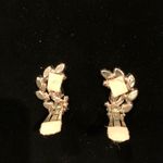 Vintage 50s Weiss clear rhinestone clip on silvertone earrings Photo 5