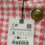 ZARA Houndstooth Tweed Crop Pink White Blazer Photo 2
