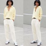 AYR The Metropolitan Hi-Rise Pleated Twill Trouser Pants Basmati White 8 Photo 1