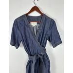 Pilcro Anthropologie  and the Letterpress Size 2 Belted‎ Blue Denim Romper Photo 1