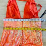 Song of Style cross back orange sequin midi dress NWT Size XS Photo 7
