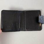 Vintage Piato Black Genuine Leather Trifold Wallet Embossed Logo Compact Photo 3