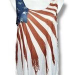 Nextmia Womens Tank Top Shirt American Flag Sleeveless Pullover Beige Red Blue Size 18 Photo 0