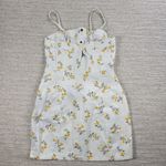 Forever 21  Denim Floral Babydoll Dress Small White Button‎ Down Y2k Cottagecore Photo 2