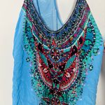 Camilla  blue silk top size small Photo 2