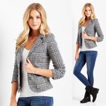 Aeropostale Black and White Fleece Lined Blazer Jacket Photo 3