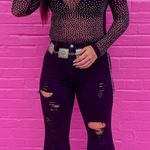 Rhinestone Sheer Bodysuit Black Photo 0