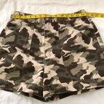 2000s Y2K Army green camouflage camo Khaki denim 100% cotton cargo cuffed shorts US Women size 10/30” waist, measurements in pics Photo 3