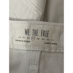 Free People  Denim Mini Skirt Size 27 Cream NEW Button Front Raw Hem Distressed Photo 5