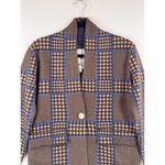 Anthropologi NVLT Womens Brown Blazer Knit Relaxed Houndstooth Long Sleeve 2XS Size XXS Photo 7