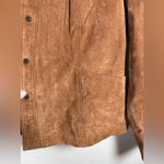 Coldwater Creek Womens Suede Leather Jacket Cognac Snap Closure Sz L Photo 7