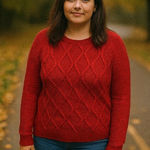 Faded Glory  Women XL Red Shimmer‎ Cable Knit Shirt Holiday Party Festive Casual Photo 0