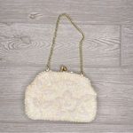 vintage beaded sequin safco clutch small formal bag / purse / wallet prom Silver Photo 1