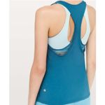 Lululemon Cross Conditioning 2-In-1 Tank Medium Support B/C Cup Carbon Blue Sz 4 Photo 2
