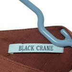 Black Crane Elastic Yoke Midi Dress Size XS Brick Linen Sheath FLAWED Brown Photo 8