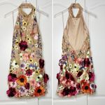 Milly  Hariet 3D Floral Embroidered Halter Mini Dress Size 10 NWT Photo 5