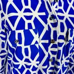 Jude Connally Geometric Print Shirt Dress – Blue & White Stretch Knit Sz M 🧡 Size M Photo 1