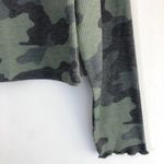 BP New  Camo Print Thermal Knit Long Sleeve Tee Cozy Crewneck Green Photo 7