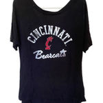 Blue 84  Cincinnati Bear cats UC size medium low cut back tshirt black red Photo 0