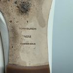 Tory Burch Ivory Leather Perforated Woven Loafers Flats Shoes Bow Charm Sz 10M Photo 7