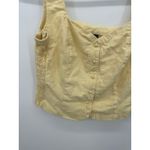 Old Navy Womens Yellow Cropped Top Size M Coquette Milkmaid Linen Blend Photo 2
