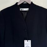 ZARA NWT  Black Voluminous Cropped Peplum Blazer Medium Photo 1