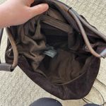 Club Monaco Hobo Bag Chocolate Brown Leather Suede Zipper Closure Pockets Boho Photo 5