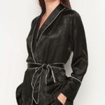 Victoria's Secret NWOT Victoria’s Secret black satin logo wrap pj jacket, size M Photo 3