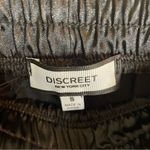 Discreet  Black Satin Cargo Pants w/ Drawstring Waist and Hem Size Small Photo 1