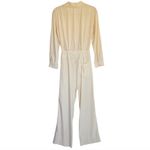 Nanushka Tanya Jumpsuit Size Small Long Sleeve Cut Out Tie Front Cream Photo 12