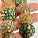 Green orange and brown disc necklace Photo 6