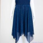 Blondie Nites  navy blue sparkly halter prom‎ dress, size junior 7 Photo 7