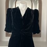 RHODE Leanna Twisted Puff Sleeve Mini Dress, Black Size L New w/Tag Retail $495 Size L Photo 5