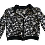 St. John Wool Blend Full Zip Shoulder pad Jacket Size Medium white black Photo 2