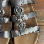 Taos Prize Leather Sandal w Adjustable Straps in Pewter Photo 1