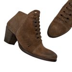 Free People  Loveland Ankle Boot Size 39 US 9 Brown Suede Snake Embossed Boho Photo 1