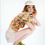 ZARA NWT  PRINTED FLORAL FLOUNCE CROP TOP MEDIUM MULTICOLORED Photo 5