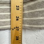 L.L.Bean Beige Cream Striped Quarter Zip Pullover Sweater Womens L Casual Classic Photo 5