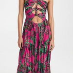 Farm Rio  pink leaves maxi dress small Photo 1