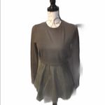 NWT Beautiful olive tunic hi low blouse ties QEW Green Size XS Photo 4