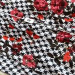 ZARA Houndstooth Floral Midi Skirt Photo 2