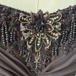 NWT Theia Strapless Accordion Pleat Embellished Dress Black $1300 2 Photo 3