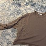 Wasabi + Mint  LOUNGE A LOT CUT OFF SWEATSHIRT IN MOCHA Photo 2