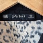 ZARA  Animal Print Button Lapel Bow Blouse Photo 7