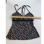 Lands End floral ditsy blue laced back tankini top UPF 50 size 12D No Pads Photo 11