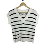 Evereve Women’s Oversized Sleeveless Striped Sweater Vest White/Black Size XS Photo 1