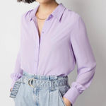 Equipment  Silk Lavender Long Sleeve Button Down Blouse | Size S Photo 0