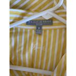 Foxcroft  Yellow White Classic Stripe Wrinkle Free Fitted Zip Front Shirt Top 12‎ Photo 6