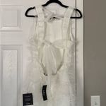 Lulus Uniquely Delightful White Textured Patchwork Backless White Midi Dress NWT Size L Photo 9