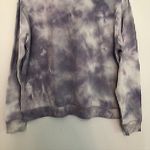 Splendid NEW NWT  Tie Dye Thermal Long Sleeve Sweatshirt Purple White Crewneck S Photo 11